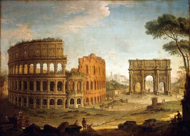 Canaletto's painting, Colossea Arco di costanino